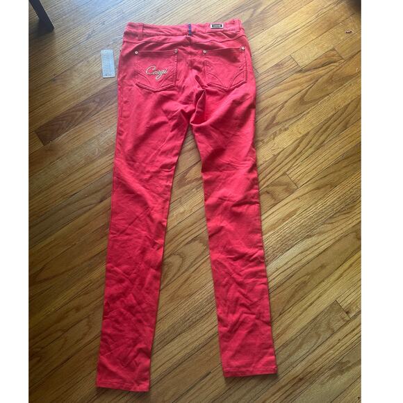 Coogi Red Stretch Skinny Jeans w/ Gold Hardware – Women’s 7/8 - Picture 6 of 11